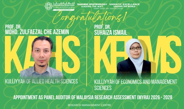 Congratulations! Appointment as Panel Auditor of Malaysia Research Assessment (MyRA) 2026 - 2028